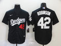 Men's Los Angeles Dodgers Jackie Robinson #42 Black Stitched Jersey1