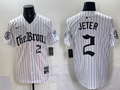 Men's New York Yankees Derek Jeter #2 White Alternate Player Game Jersey