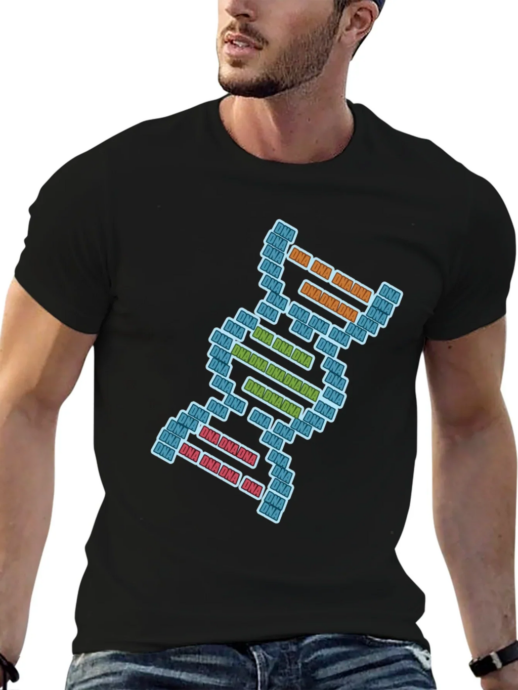 DNA Pixel Art Graphic Tee - Science T-Shirt