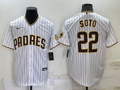 Men's San Diego Padres Juan Soto #22 White Home Replica Player Jersey1