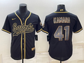 Men's New Orleans Saints Alvin Kamara #41 Black Game Player Jersey1 Joint Edition