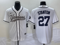 Men's New York Yankees Giancarlo Stanton #27 White Player Jersey1 Joint Edition
