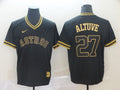Men's Houston Astros Jose Altuve #27 Black Replica Player Jersey1