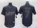 Men's Los Angeles Dodgers Julio Urias #7 Black Authentic Game Jersey1