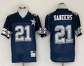 Men's Dallas Cowboys Deion Sanders  Navy Legacy Replica Player Jersey1