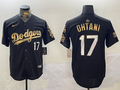 Men's Los Angeles Dodgers Shohei Ohtani Black Replica Player Jersey1