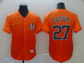 Men's Houston Astros Jose Altuve #27 Orange Game Player Jersey1