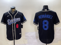 Men's Los Angeles Dodgers Enrique Hernandez #8 Black Replica Player Jersey