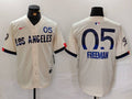 Men's Los Angeles Dodgers Freddie Freeman #5 Cream 2024 City Connect Limited Player Jersey1