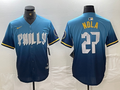 Men's Philadelphia Phillies Aaron Nola #27 Blue 2024 City Connect Limited Player Jersey1