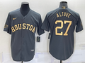 Men's Houston Astros Jose Altuve #27 Gray Stitched Jersey1