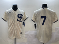 Men's Chicago White Sox Tim Anderson #7 Cream Replica Player Jersey1
