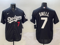 Men's Los Angeles Dodgers Blake Snell #7 Black Alternate Replica Player Jersey1