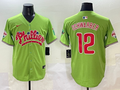 Men's Philadelphia Phillies Kyle Schwarber #12 Green Player Jersey1
