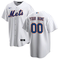 Men's New York Mets White Home Replica Custom Jersey1