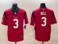 Men's Houston Texans Tank Dell #3 Red Player Game Jersey1