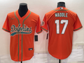 Men's Miami Dolphins Jaylen Waddle #17 Orange Game Jersey1 Joint Edition