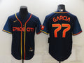 Men's Houston Astros Luis Garcia #77 Navy Space City Jersey1