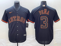 Men's Houston Astros Jeremy Pena #3 Black Authentic Game Jersey1