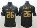 Men's New York Giants Saquon Barkley #26 Army Green Game Jersey1