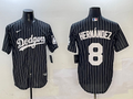 Men's Los Angeles Dodgers Enrique Hernandez #8 Black Alternate Limited Player Jersey1