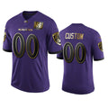 Custom1 Baltimore Ravens Purple Team 25th Season Golden Limited Jersey1 Stitched American Football Jerseys