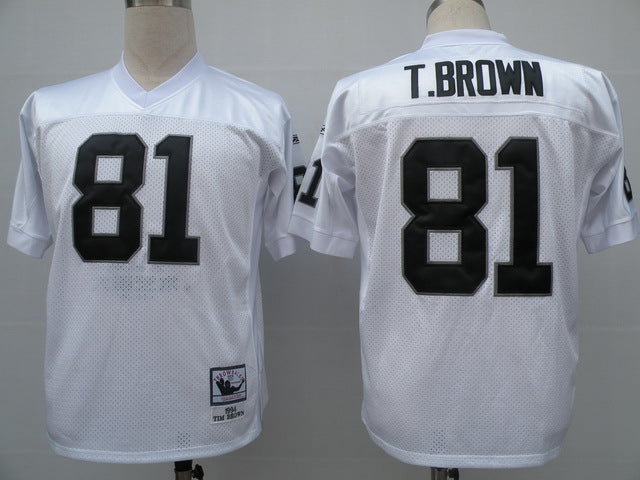 Men's Oakland Raiders Tim Brown  White Legacy Replica Jersey1