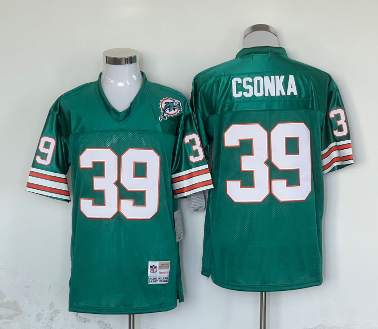 Men's Miami Dolphins Larry Csonka  Aqua Legacy Replica Jersey1