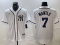 Men's New York Yankees Mickey Mantle #7 White Limited Game Jersey1
