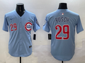 Men's Chicago Cubs Michael Busch #29 Light Blue 2nd Alternate Limited Player Jersey1
