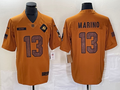 Men's Miami Dolphins Dan Marino #13 Brown 2023 Salute To Service Retired Player Limited Jersey1