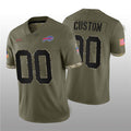 Custom1 Buffalo Bills ACTIVE PLAYER 2022 Olive Salute To Service Limited Stitched Jersey1 Football Jersey1
