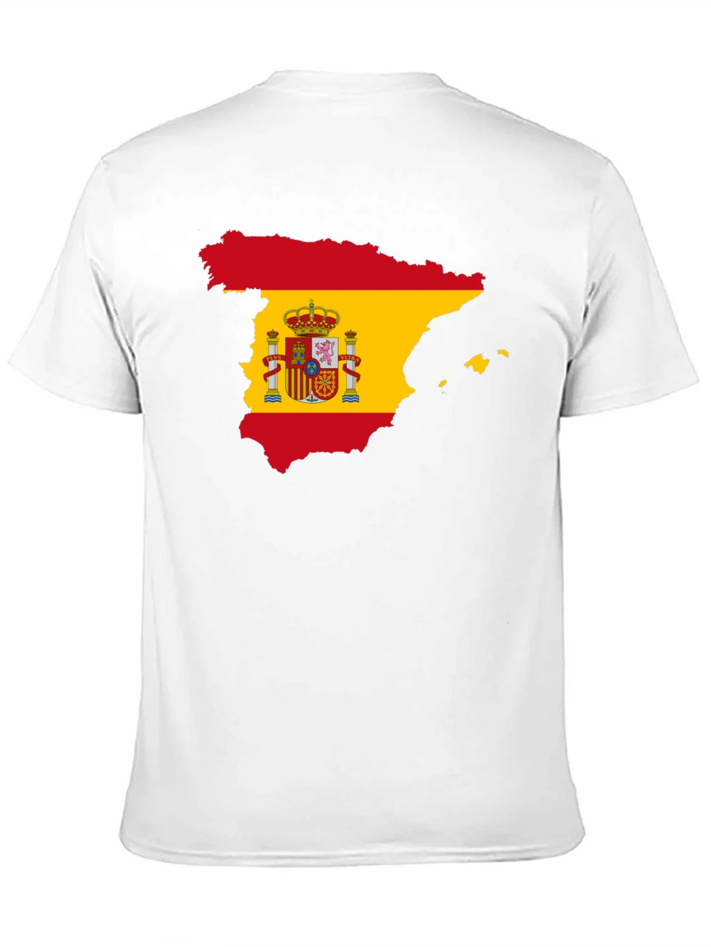 Spain Flag Map T-Shirt - Black Crew Neck Tee