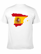 Spain Flag Map T-Shirt - Black Crew Neck Tee