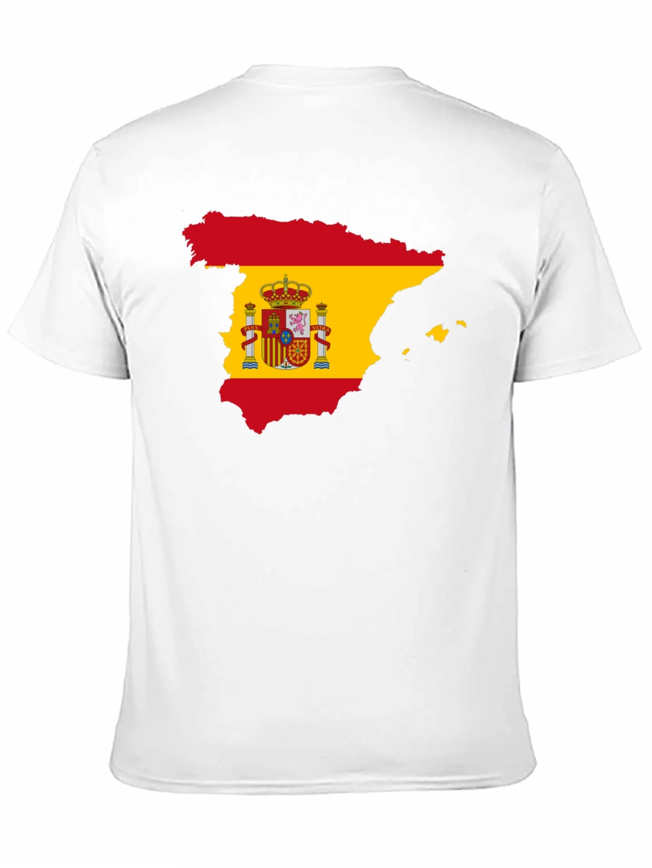 Spain Flag Map T-Shirt - Black Crew Neck Tee