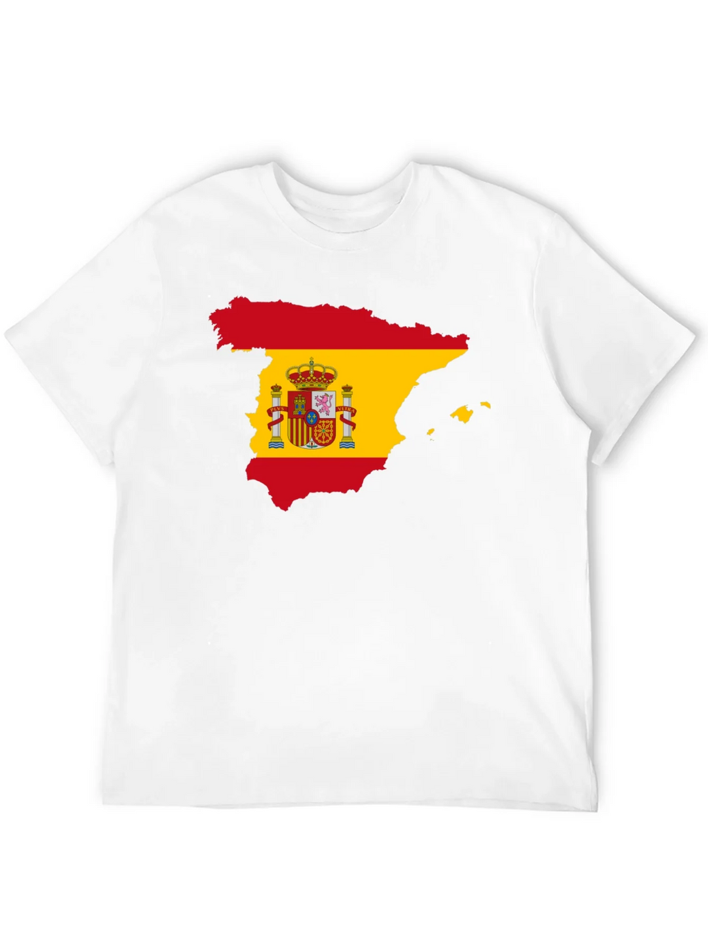 Spain Flag Map T-Shirt - Black Crew Neck Tee