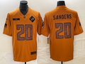 Men's Detroit Lions Barry Sanders #20 Brown 2023 Salute To Service Retired Player Limited Jersey1
