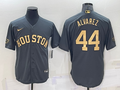 Men's Houston Astros Yordan Alvarez #44 Gray Replica Baseball Jersey1