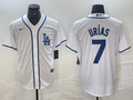 Men's Los Angeles Dodgers Julio Urias #7 White Limited Player Jersey1
