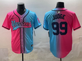 Men's New York Yankees Aaron Judge #99 Pink/Blue Player Jersey