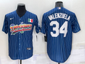 Men's Los Angeles Dodgers Fernando Valenzuela #34 Blue Fashion Stitched Jersey1