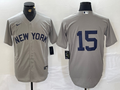 Men's New York Yankees Thurman Munson #15 Gray Replica Player Name Jersey1
