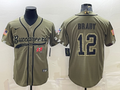 Men's Tampa Bay Buccaneers Tom Brady #12 Olive 2022 Salute To Service Retired Player Limited Jersey1 Joint Edition