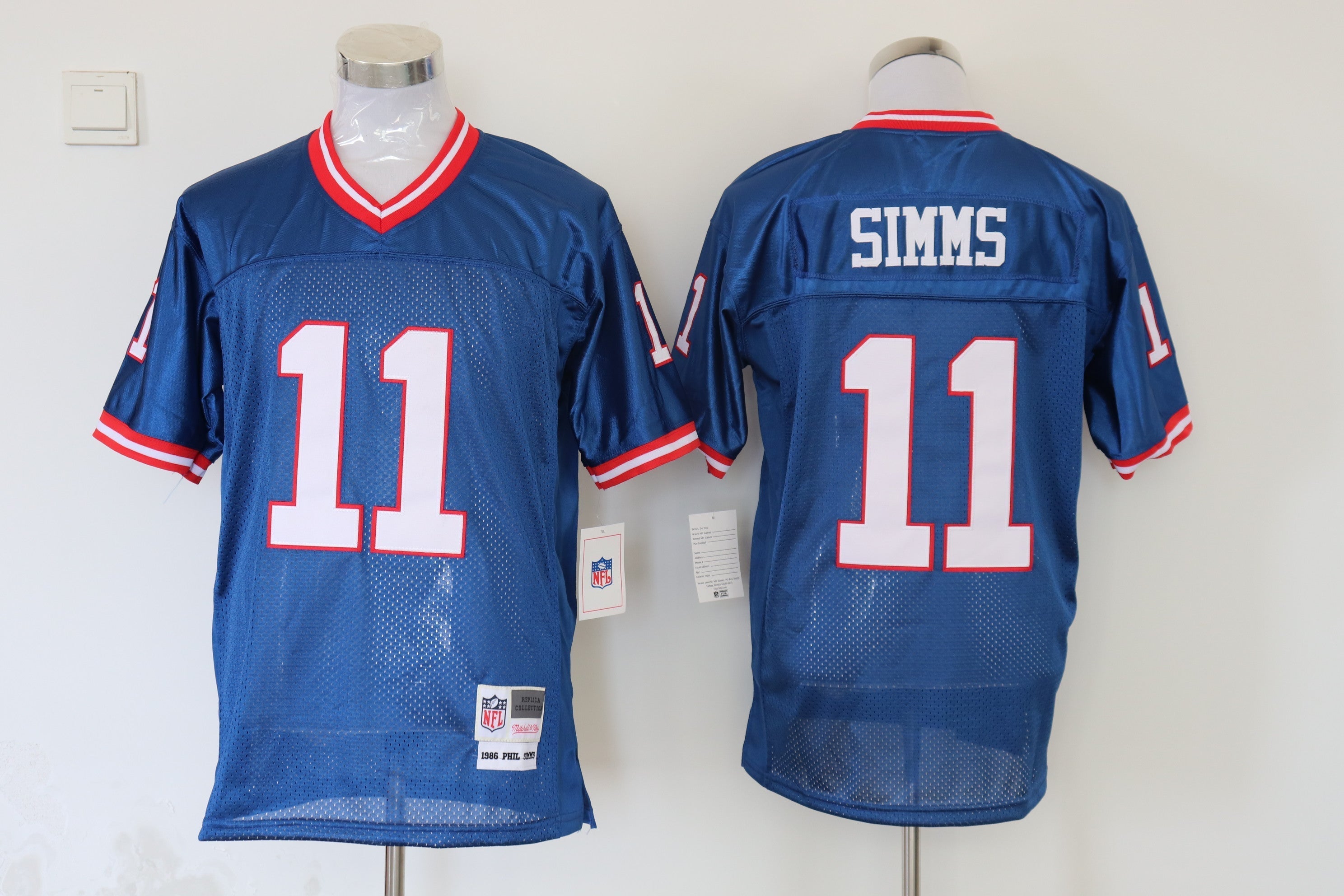 Men's New York Giants Phil Simms  Royal Legacy Replica Jersey1
