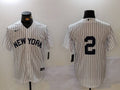 Men's New York Yankees Derek Jeter #2 White Player Name Jersey1
