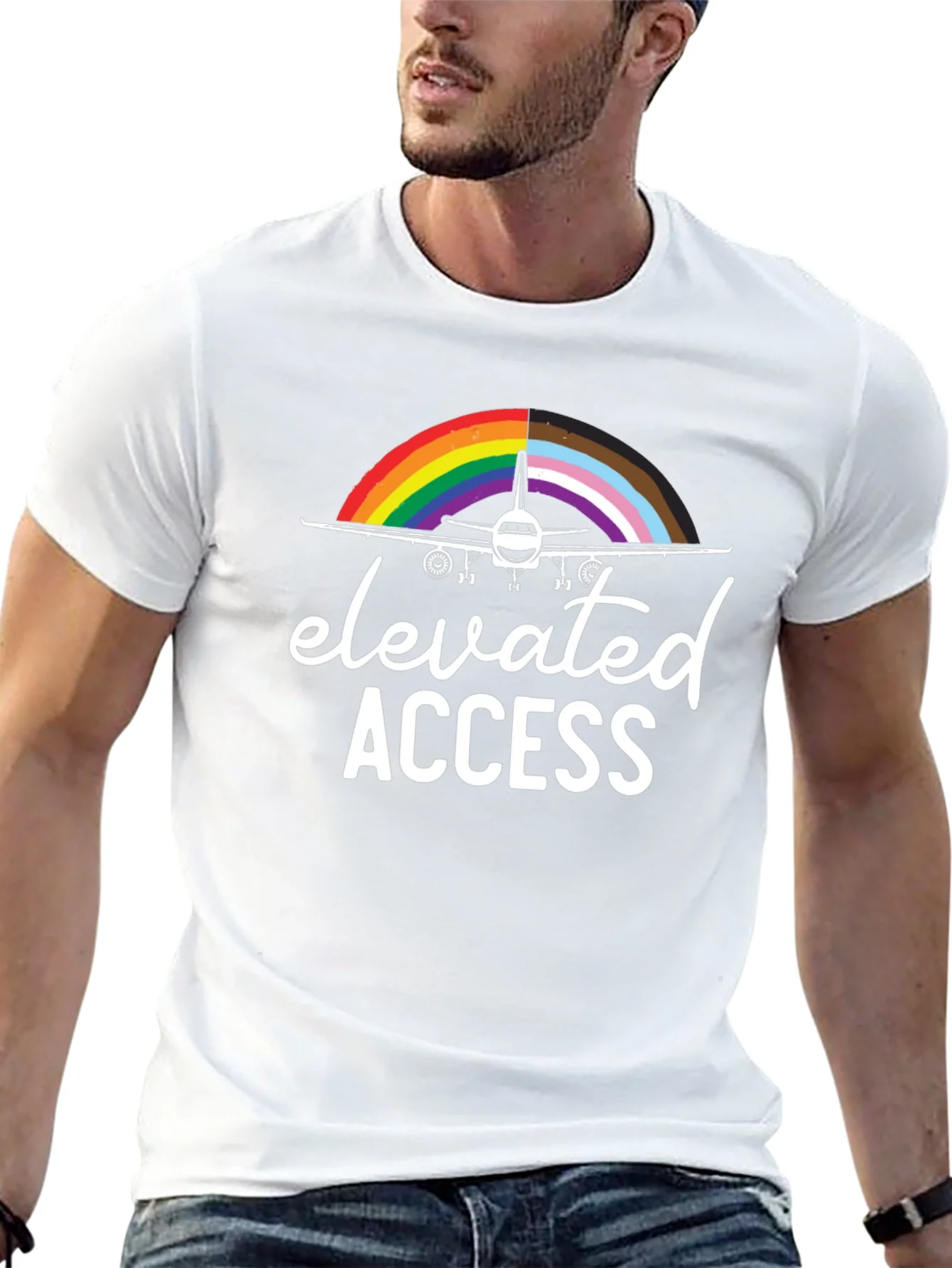 Elevated Access Pride Airplane T-Shirt