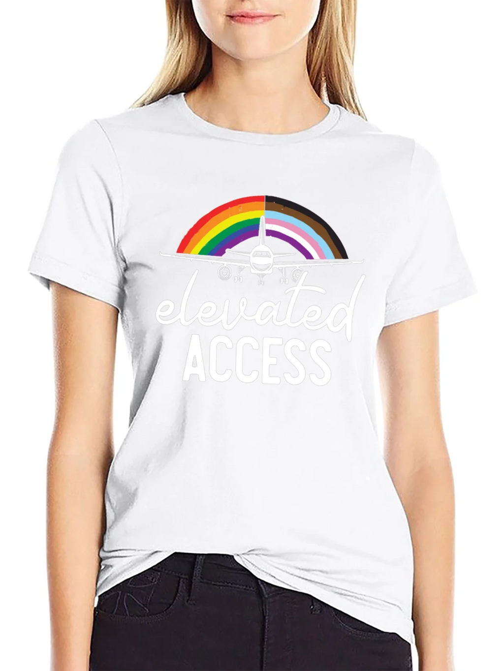 Elevated Access Pride Airplane T-Shirt