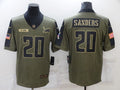 Men's Detroit Lions Barry Sanders #20 Brown Game Jersey1