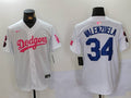 Men's Los Angeles Dodgers Fernando Valenzuela #34 White Limited Game Player Jersey