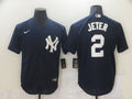Men's New York Yankees Derek Jeter #2 Navy Replica Baseball Jersey1
